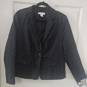 Liz Claiborne Black and White Polka Dot Blazer